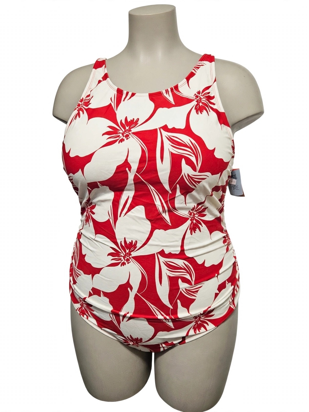 Shade & Shore Red & White Floral One-Piece Swimsuit